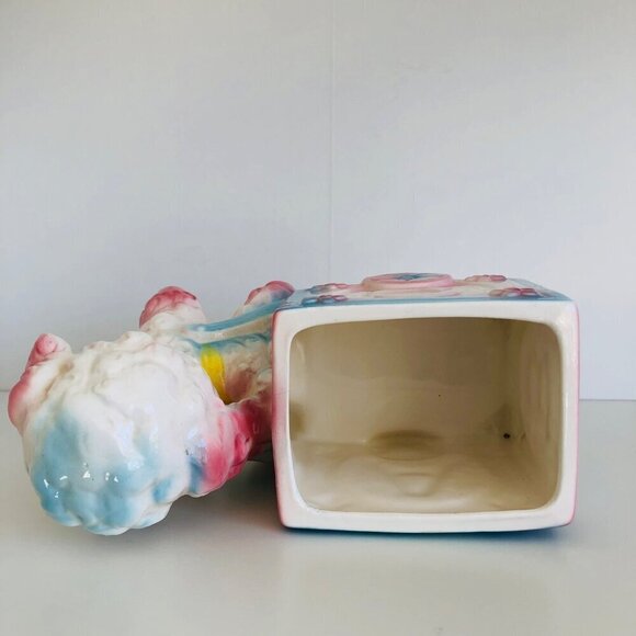 Vintage Anthropomorphic Ceramic Lamb Planter Multicolor Nursery Decor Kitsch - Picture 6 of 9